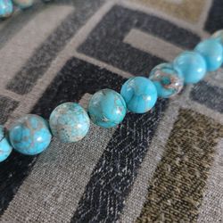 Handmade Indian Turqouise Beaded Necklace (22")