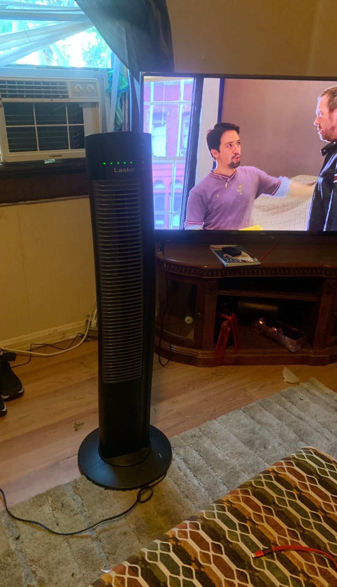 Tower fan with remote