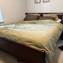 Cal king bed and mattress
