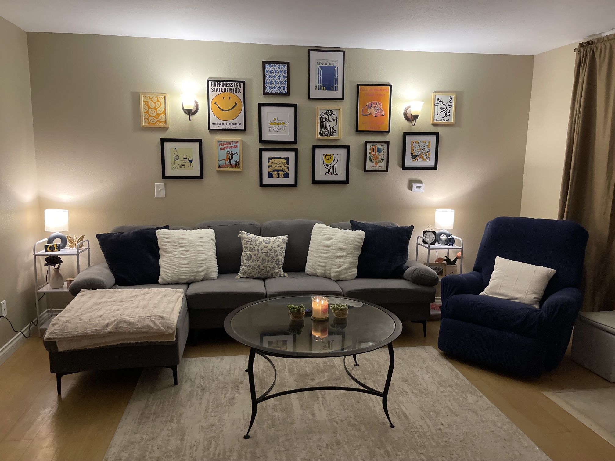 Grey/Blue Couch For Sale