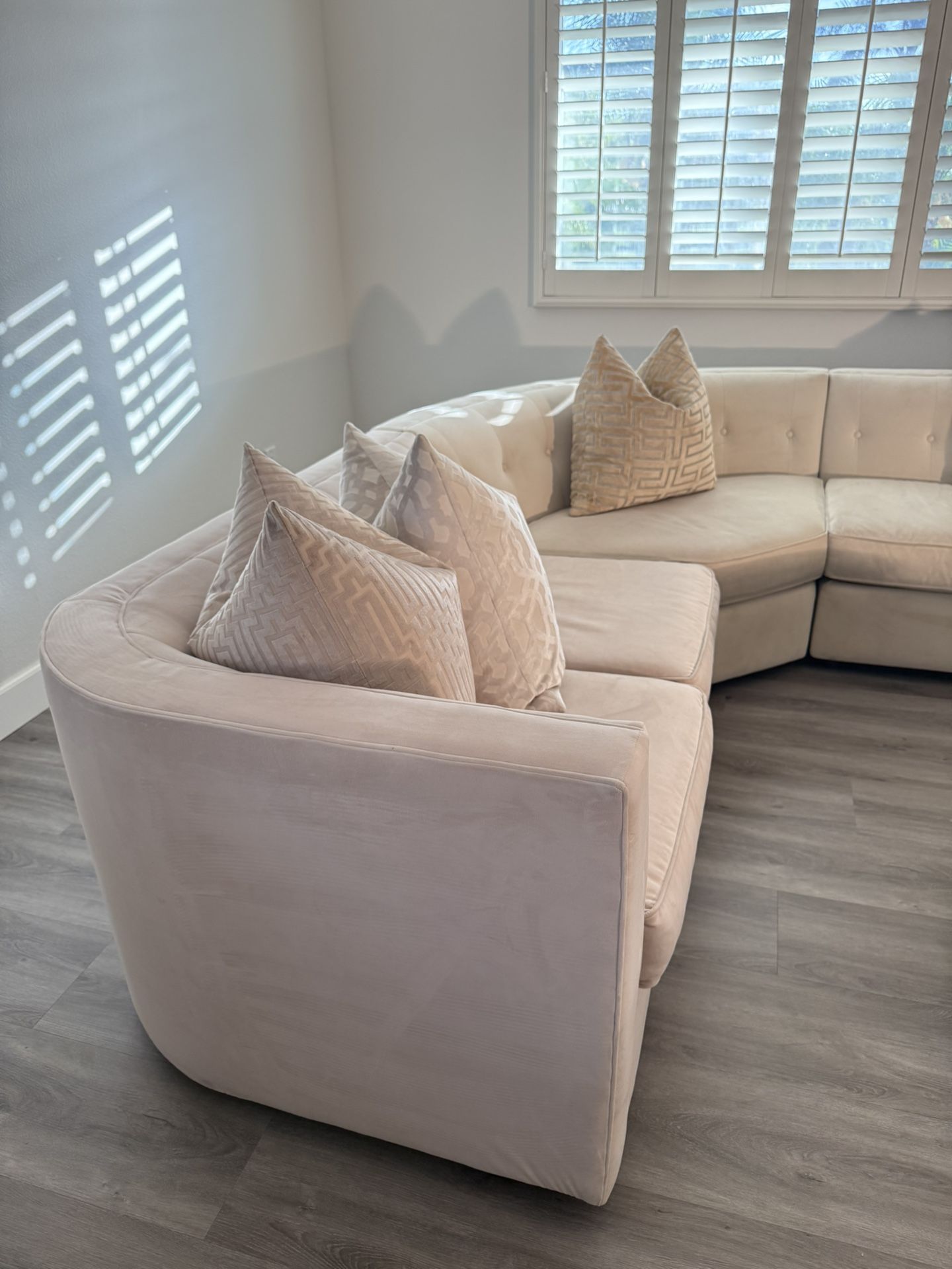 Custom Color Beige Z Gallerie Sectional Couch