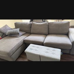 IKEA Kivik Couch With Grey Cover. 
