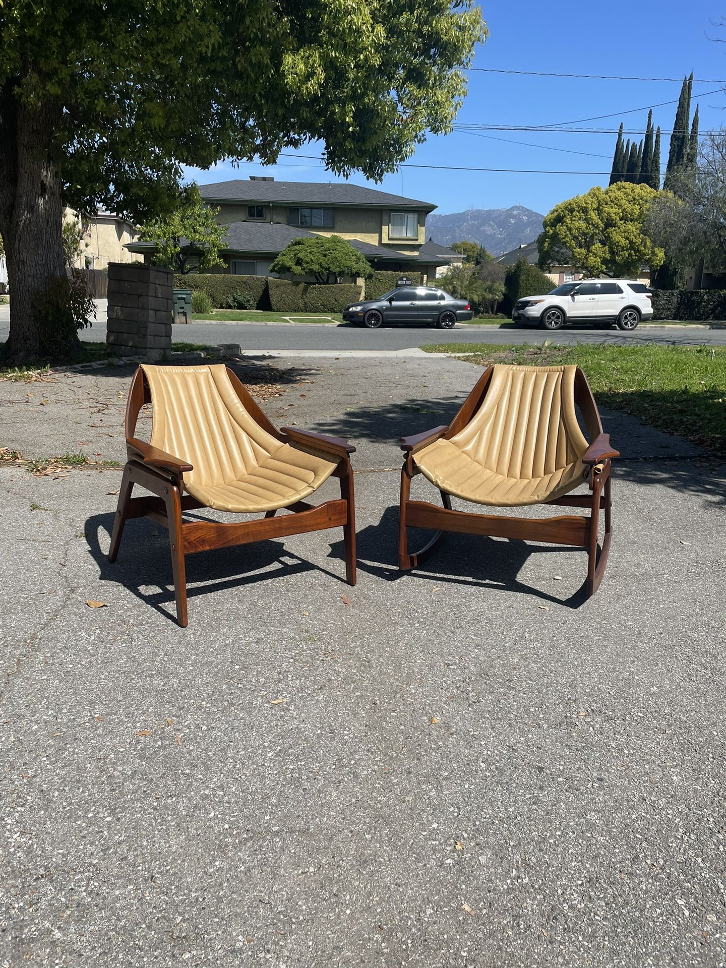 Mid Century Sling Chair and Rocker by Jerry Johnson.