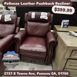 Pollenzo Leather Pushback Recliner