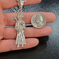 Santa Muerte With 26inch Chain 