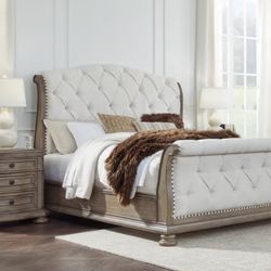 4PCS BEDROOM SET LIGHT BROWN LOOK ANTIQUE FINISH (ashardenfieild) $1999 FREE LOCAL DELIVERY   