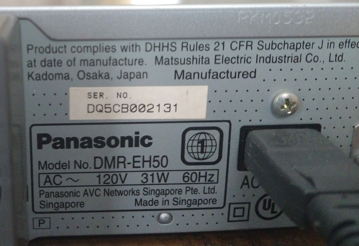 The Panasonic DMR EH50, Receiver and Amplifier , Working Great