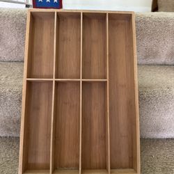 Bamboo Drawer Organizer Flatware Tray