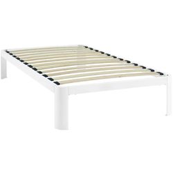 White Metal Bed Frame And Slats
