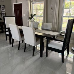 Black Ikea Dining Table with 6 chairs