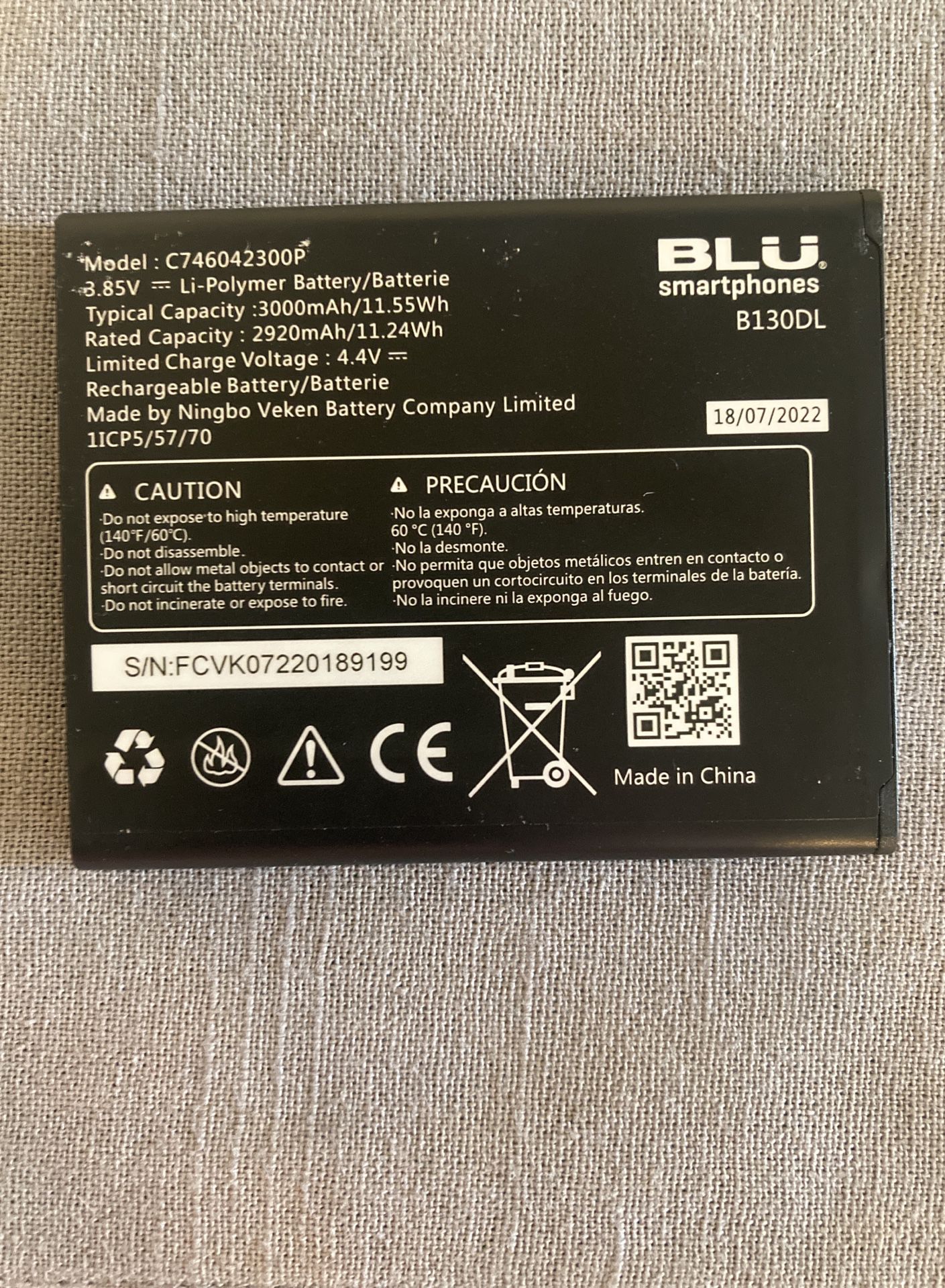 BLU Smartphones B130DL Battery