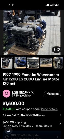 2001 yamaha Gp 1200r engine