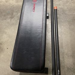  Workout Bench & (2) Barbells