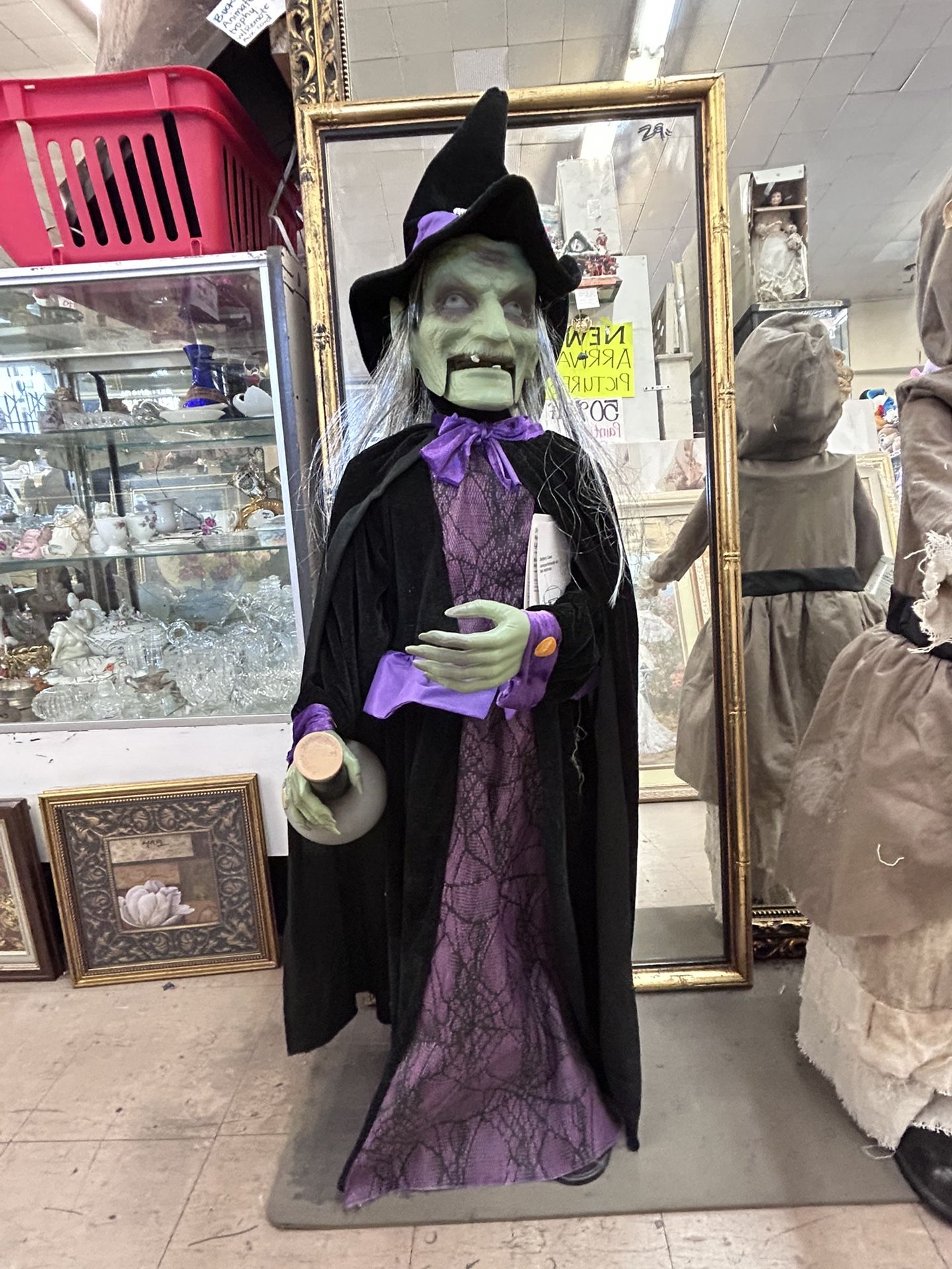 3 FT Tall Potion Witch Animatronic - Small Halloween Decoration