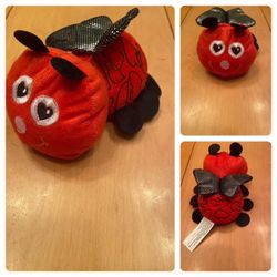 Greenbrier 6" Plush Lady Bug Red & Black Hearts Love Stuffed Animal Toy