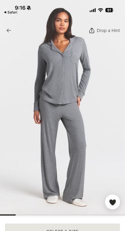 SKIMS soft lounge sleep set in heather gray
