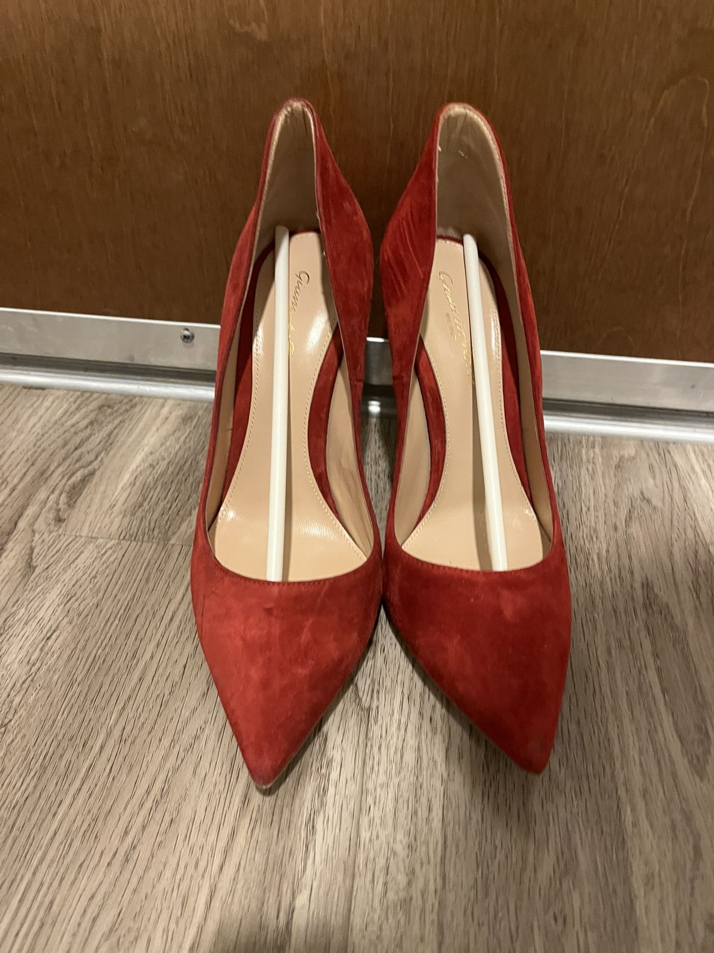 Gianvito Rossi Red Velvet Heels 37.5