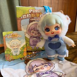 Three Babies Pimi Animal Costume Plush Pendant Blind Box Confirmed Blue Sheep