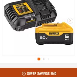 DEWALT 20-Volt MAX Lithium-Ion 6.0 Ah Battery Pack and Charger Kit