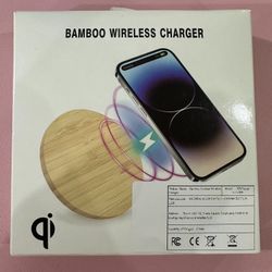 Bamboo Vertical Wireless Chargerfor iPhone, Samsung