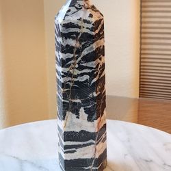 1.6 Lb (726g) Zebra Jasper Tower Quartz Crystal 