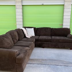 Corduroy Brown Sectional Couch With Delivery 
