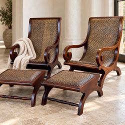 Stunning Set of Hand Crafted Plantation Chairs