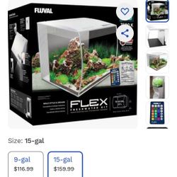 Fluval Flex Aquarium Kit Fish Tank, White, 15 Gallon