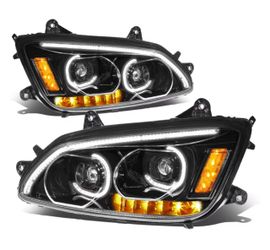 Pair 2008-2019 Kenworth T170 T270 T370 T660 T700 T300 LED DRL Projector Headlights headlamps left right