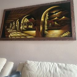 Antique Velvet Painting $60