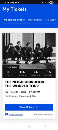 The Neighbourhood: The Wourld Tour Concert Tickets KIA Forum