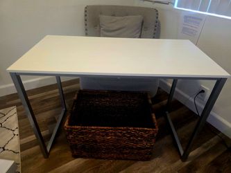 $35 DESK, CHAIR & BASKET - LIKE NEW