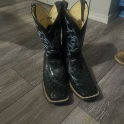 Justin Ostrich Skin Boots 