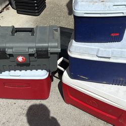 Coolers and A Tool Box 