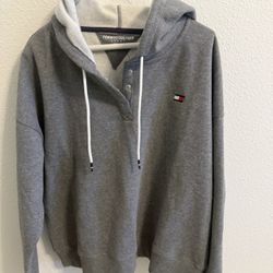 Ladies Gray Sweatshirt Hoodie