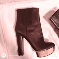 Rachel Zoe Black Leather Boots 7.5