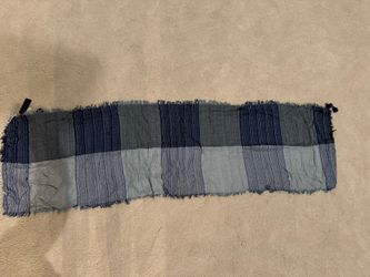 New BCBG Maxazria Blue Striped Knit Scarf Shawl Thin Cover 78 Inches X 20 Inches - w Defects Retails $48