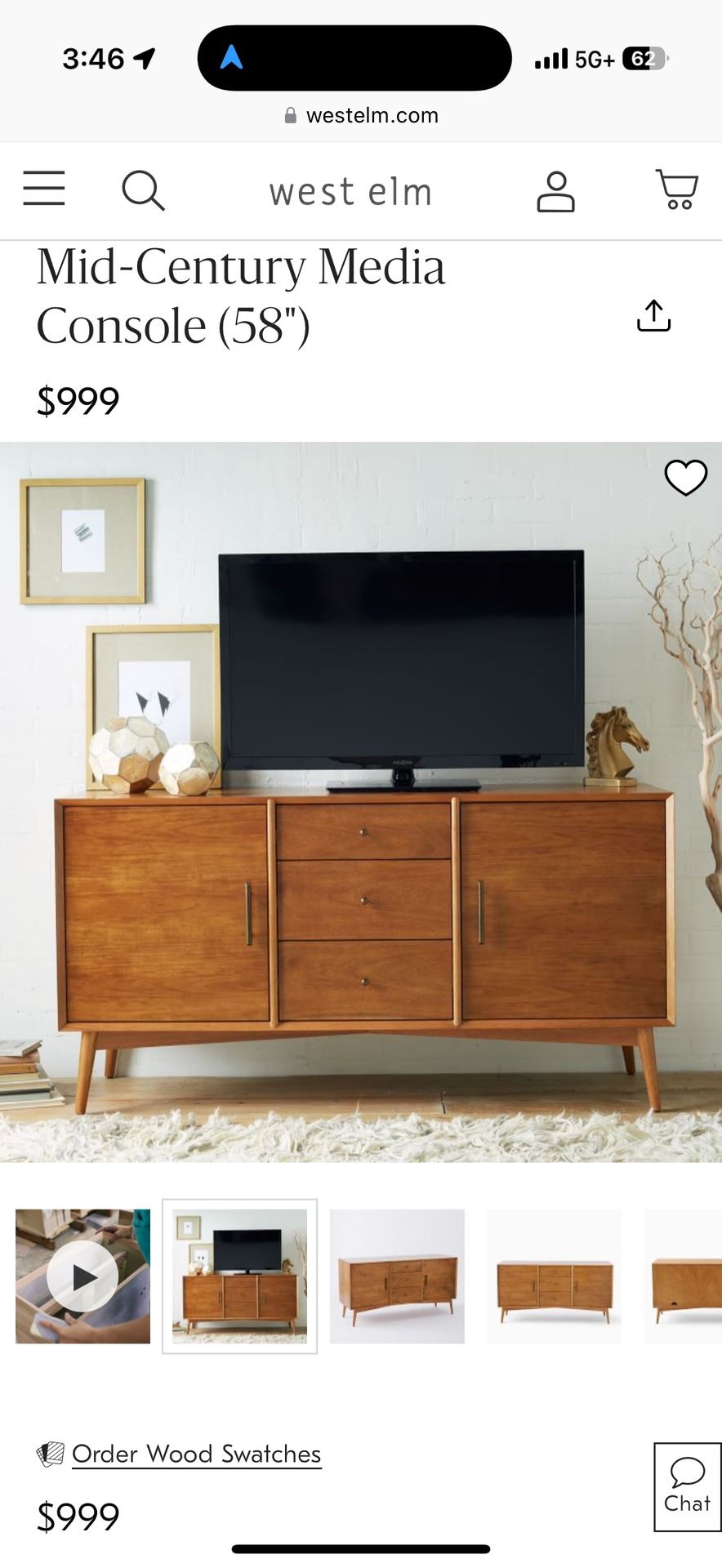 West Elm Console table / Media table / Side buffet