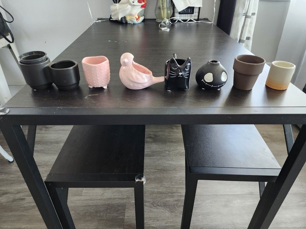 various small plant holders