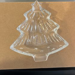 Vintage Crystal Christmas Tree Candy Dish