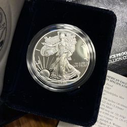 1997 Proof Silver American Eagle w/box &COA