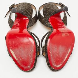 Louboutin Red Bottoms Black/Gold Heels