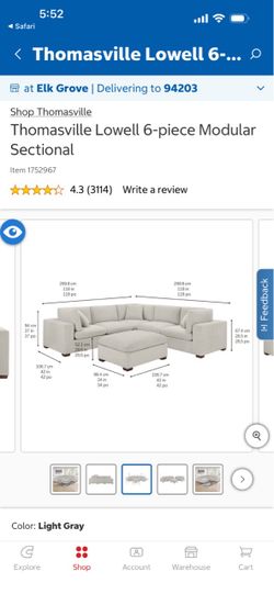 Thomasville couch 6pc