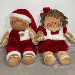 Dan Dee Gingerbread Boy  Girl Plush Dolls 