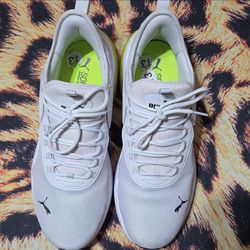 PUMA Amplifier Men’s Low Top Sneakers Lace-Up White/Black/Yellow Size 13
