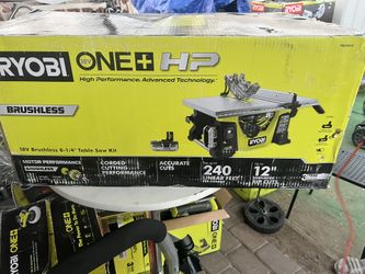 RYOBI ONE+ HP 18V Brushless Cordless 8-1/4 in. Compact Portable Jobsite Table Saw Kit with (2) 4.0 Ah Batteries and Charger