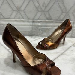 Size 7 Enzo Angiolini Bronze / Brown Heels