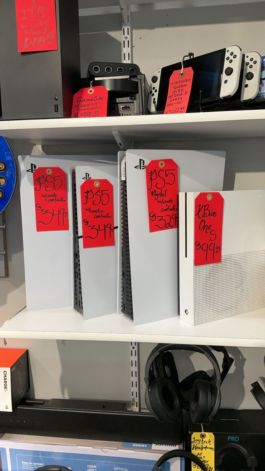 Playstation Five Units, Disc And Digital With Cords And Remote