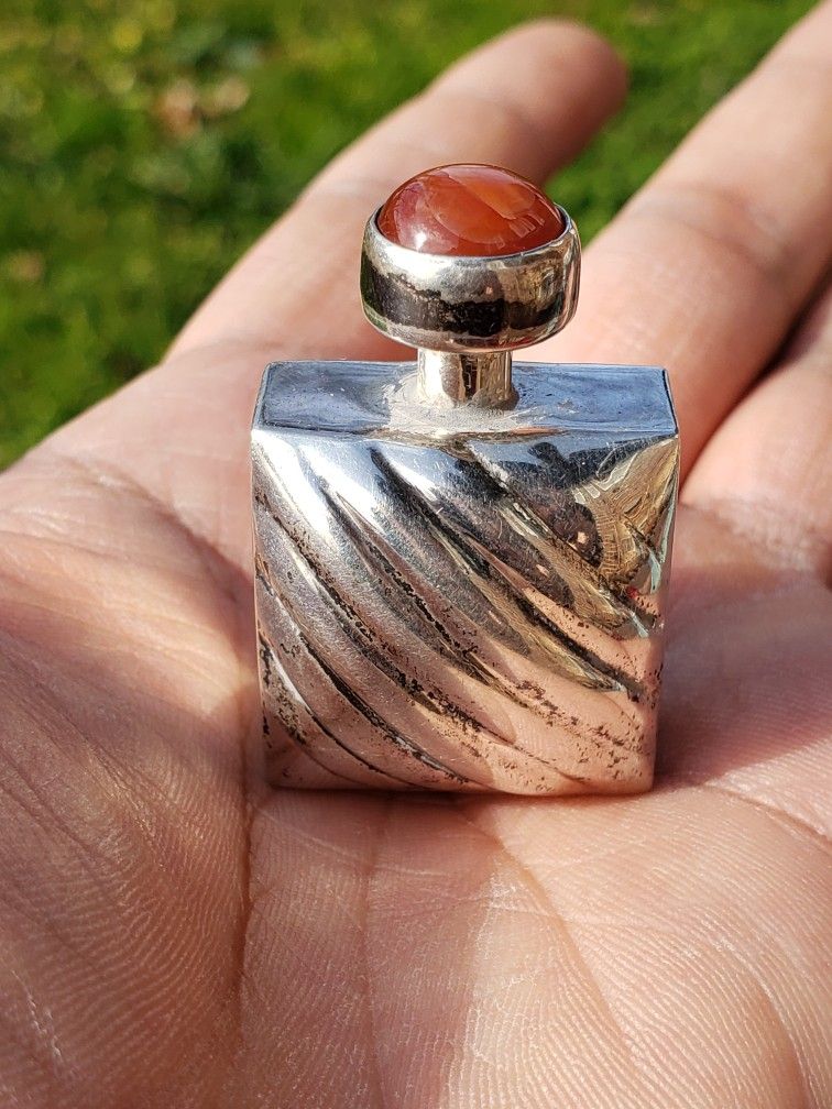 STERLING SILVER VINTAGE PERFUME BOTTLE 