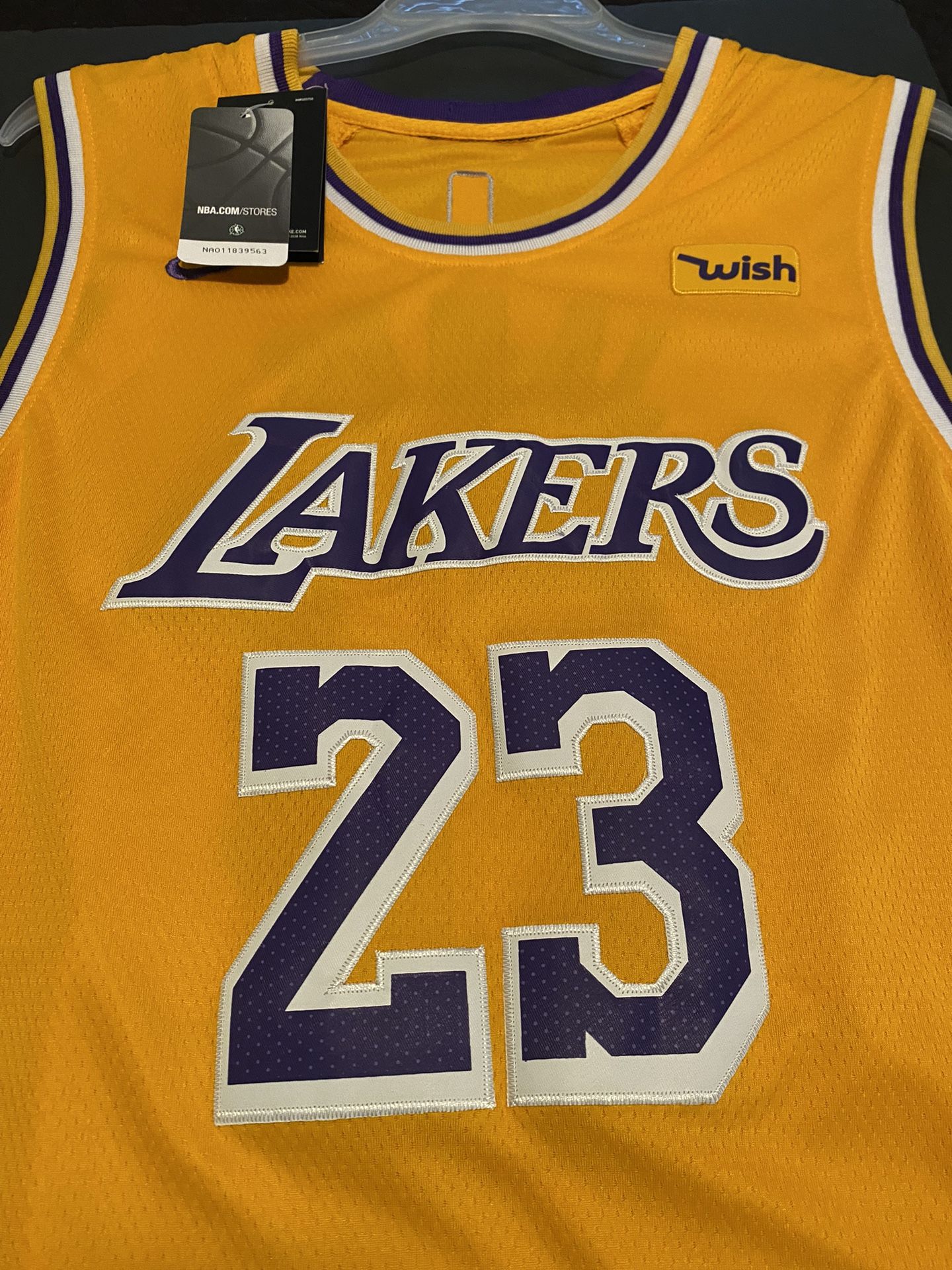 Authentic Nike Wish Lebron James Jersey Gold Purple